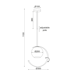 Полилей IPARELLE  с едно осветително тяло